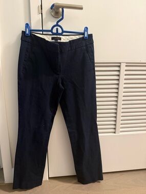 J. Crew Navy and White Lined Skirt